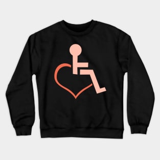 'Heart Shaped Wheelchair' Hilarous Wheelchair Gift Crewneck Sweatshirt